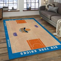 nba new york knicks basketball team logo rectangle area rug dark room nyk41