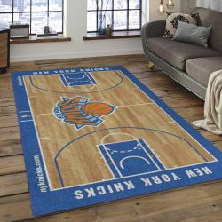 nba new york knicks basketball team logo rectangle area rug dark room nyk44
