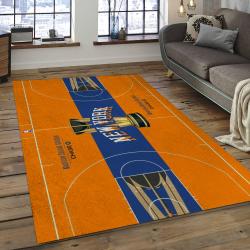 nba new york knicks basketball team logo rectangle area rug dark room nyk45