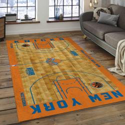 nba new york knicks basketball team logo rectangle area rug dark room nyk47