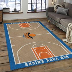 nba new york knicks basketball team logo rectangle area rug dark room nyk48