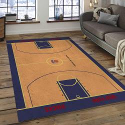 nba new york knicks basketball team logo rectangle area rug dark room nyk52