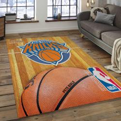 nba new york knicks basketball team logo rectangle area rug dark room nyk55
