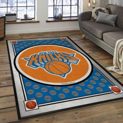 nba new york knicks basketball team logo rectangle area rug dark room nyk56
