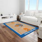 nba new york knicks basketball team logo rectangle area rug light room nyk39