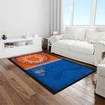 nba new york knicks basketball team logo rectangle area rug light room nyk57