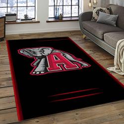 ncaa alabama crimson tide college sport basketball and foolball team logo rectangle area rug dark room act08