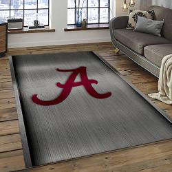 ncaa alabama crimson tide college sport basketball and foolball team logo rectangle area rug dark room act10
