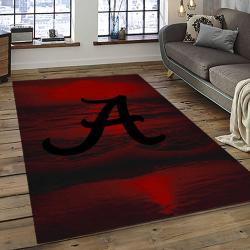 ncaa alabama crimson tide college sport basketball and foolball team logo rectangle area rug dark room act13