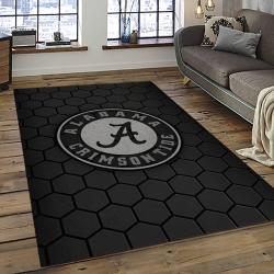 ncaa alabama crimson tide college sport basketball and foolball team logo rectangle area rug dark room act14
