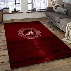 ncaa alabama crimson tide college sport basketball and foolball team logo rectangle area rug dark room act15