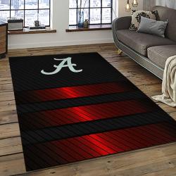ncaa alabama crimson tide college sport basketball and foolball team logo rectangle area rug dark room act24