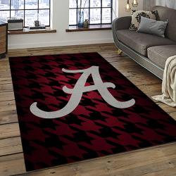 ncaa alabama crimson tide college sport basketball and foolball team logo rectangle area rug dark room act26