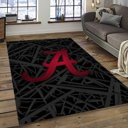 ncaa alabama crimson tide college sport basketball and foolball team logo rectangle area rug dark room act32
