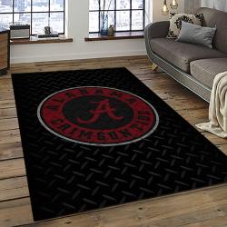 ncaa alabama crimson tide college sport basketball and foolball team logo rectangle area rug dark room act36