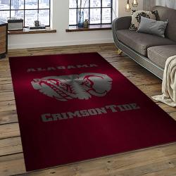 ncaa alabama crimson tide college sport basketball and foolball team logo rectangle area rug dark room act37