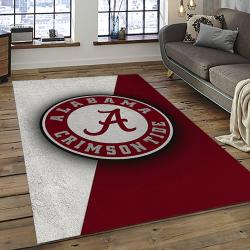 ncaa alabama crimson tide college sport basketball and foolball team logo rectangle area rug dark room act38
