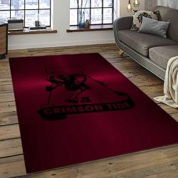 ncaa alabama crimson tide college sport basketball and foolball team logo rectangle area rug dark room act39