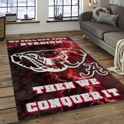 ncaa alabama crimson tide college sport basketball and foolball team logo rectangle area rug dark room act40