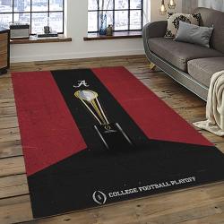 ncaa alabama crimson tide college sport basketball and foolball team logo rectangle area rug dark room act45