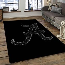 ncaa alabama crimson tide college sport basketball and foolball team logo rectangle area rug dark room act46