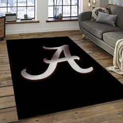 ncaa alabama crimson tide college sport basketball and foolball team logo rectangle area rug dark room act47