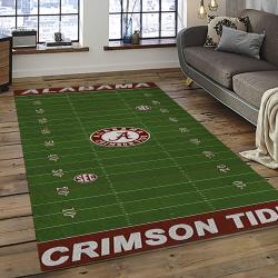 ncaa alabama crimson tide college sport basketball and foolball team logo rectangle area rug dark room act50