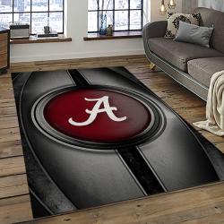 ncaa alabama crimson tide college sport basketball and foolball team logo rectangle area rug dark room act51