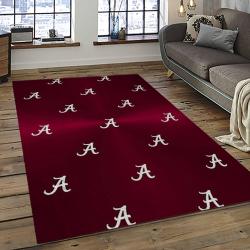 ncaa alabama crimson tide college sport basketball and foolball team logo rectangle area rug dark room act54