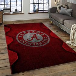 ncaa alabama crimson tide college sport basketball and foolball team logo rectangle area rug dark room act55