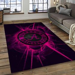 ncaa alabama crimson tide college sport basketball and foolball team logo rectangle area rug dark room act58