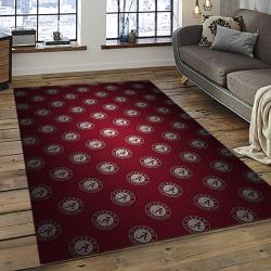 ncaa alabama crimson tide college sport basketball and foolball team logo rectangle area rug dark room act61