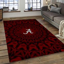 ncaa alabama crimson tide college sport basketball and foolball team logo rectangle area rug dark room act62