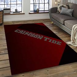 ncaa alabama crimson tide college sport basketball and foolball team logo rectangle area rug dark room act63