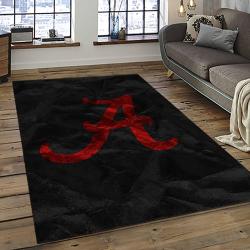 ncaa alabama crimson tide college sport basketball and foolball team logo rectangle area rug dark room act64