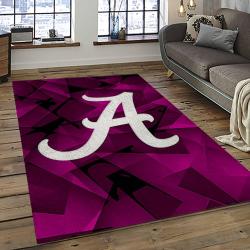 ncaa alabama crimson tide college sport basketball and foolball team logo rectangle area rug dark room act66