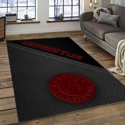 ncaa alabama crimson tide college sport basketball and foolball team logo rectangle area rug dark room act67