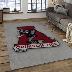 ncaa alabama crimson tide college sport basketball and foolball team logo rectangle area rug dark room act70