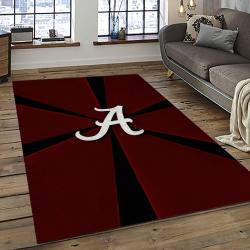 ncaa alabama crimson tide college sport basketball and foolball team logo rectangle area rug dark room act71