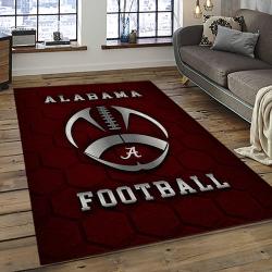 ncaa alabama crimson tide college sport basketball and foolball team logo rectangle area rug dark room act72