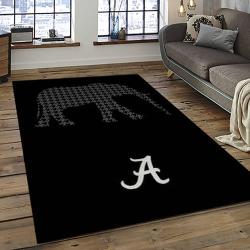 ncaa alabama crimson tide college sport basketball and foolball team logo rectangle area rug dark room act73