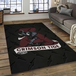 ncaa alabama crimson tide college sport basketball and foolball team logo rectangle area rug dark room act74