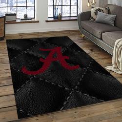 ncaa alabama crimson tide college sport basketball and foolball team logo rectangle area rug dark room act79