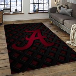 ncaa alabama crimson tide college sport basketball and foolball team logo rectangle area rug dark room act81