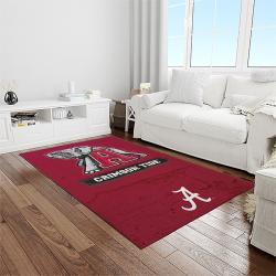 NCAA Alabama Crimson Tide College Sport Basketball And Foolball Team Logo Rectangle Area Rug ACT34