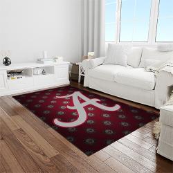 NCAA Alabama Crimson Tide College Sport Basketball And Foolball Team Logo Rectangle Area Rug ACT52
