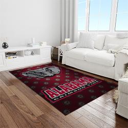 NCAA Alabama Crimson Tide College Sport Basketball And Foolball Team Logo Rectangle Area Rug ACT69