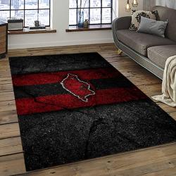 ncaa arkansas razorbacks college sport basketball and foolball team logo rectangle area rug dark room ar02