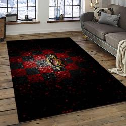 ncaa arkansas razorbacks college sport basketball and foolball team logo rectangle area rug dark room ar04