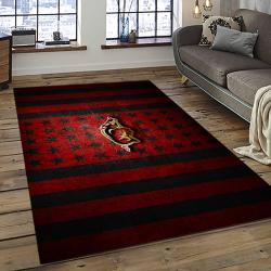 ncaa arkansas razorbacks college sport basketball and foolball team logo rectangle area rug dark room ar05